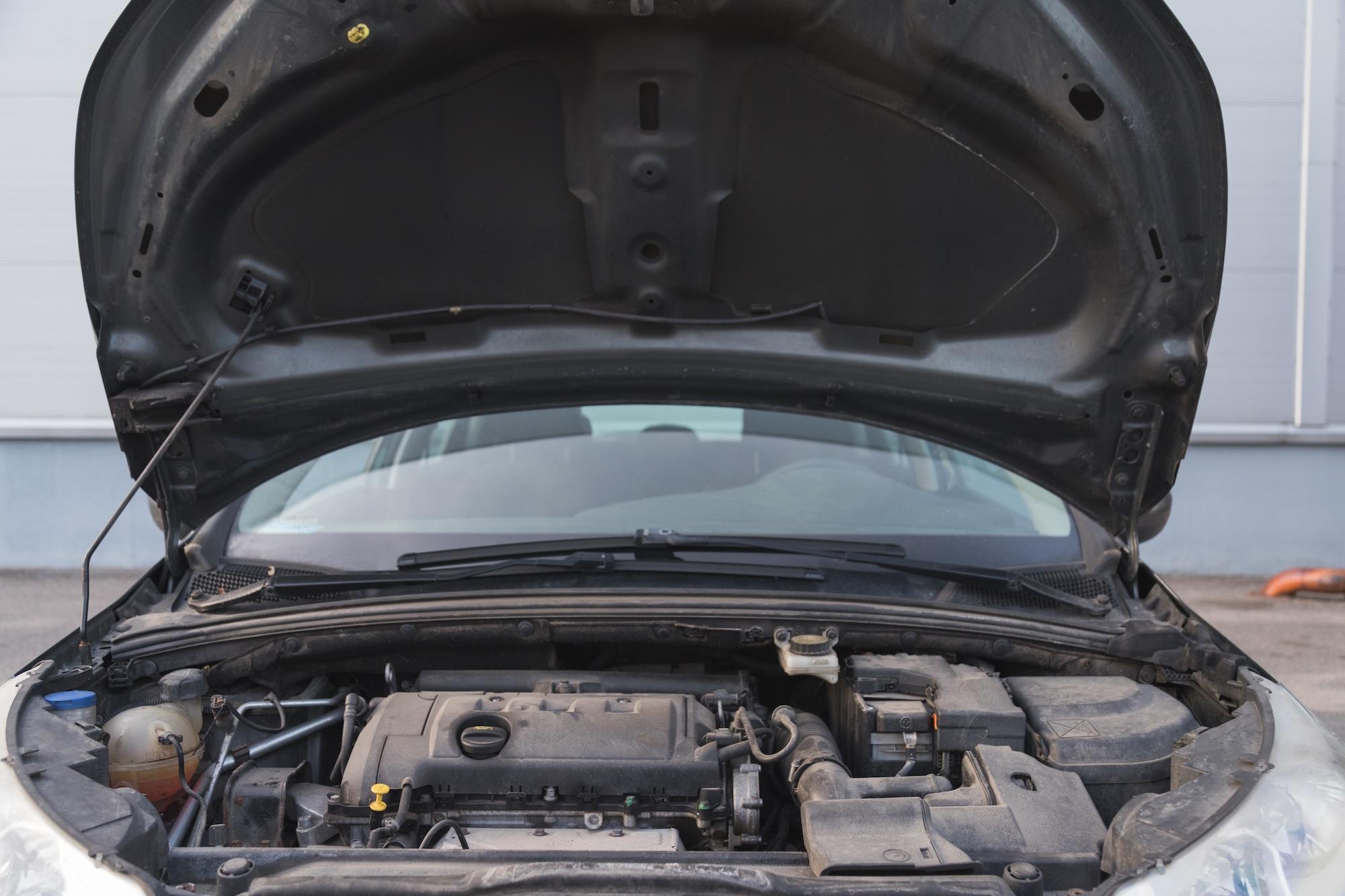 Car with Opened Hood